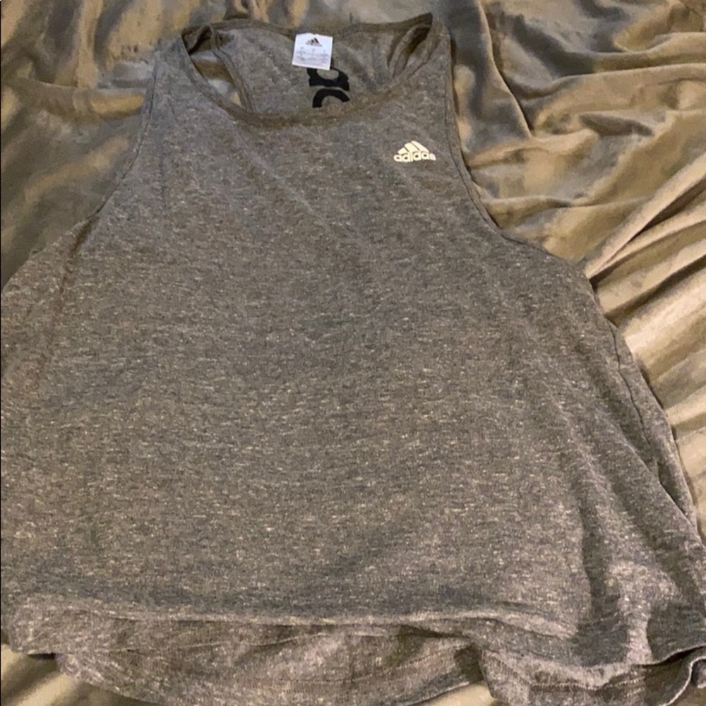 Grey adidas workout tank
